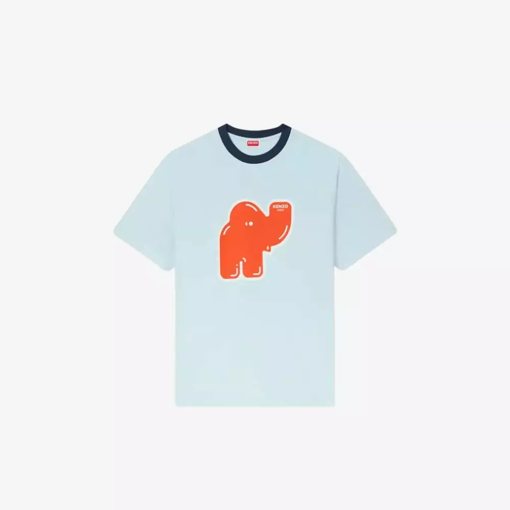 Áo T-shirt bằng cotton thêu logo KENZO Elephant
