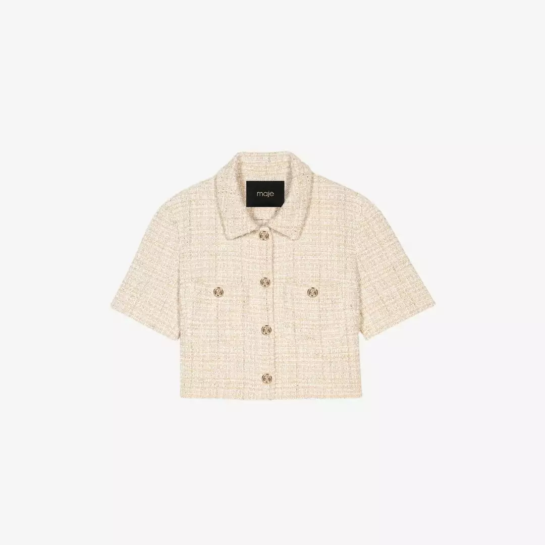 Áo khoác tweed croptop