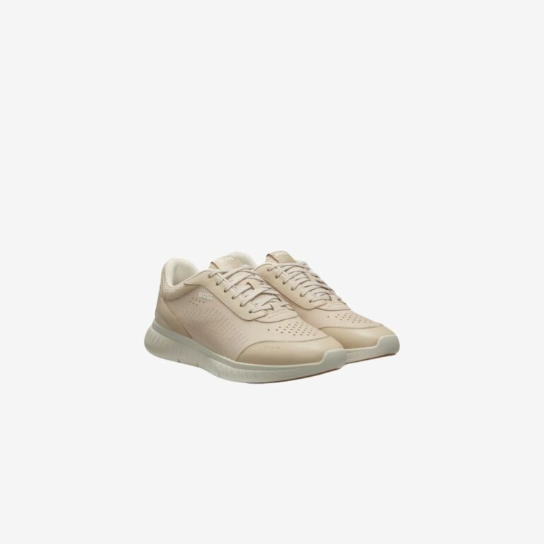 Giày sneaker da dập vân đế cao su