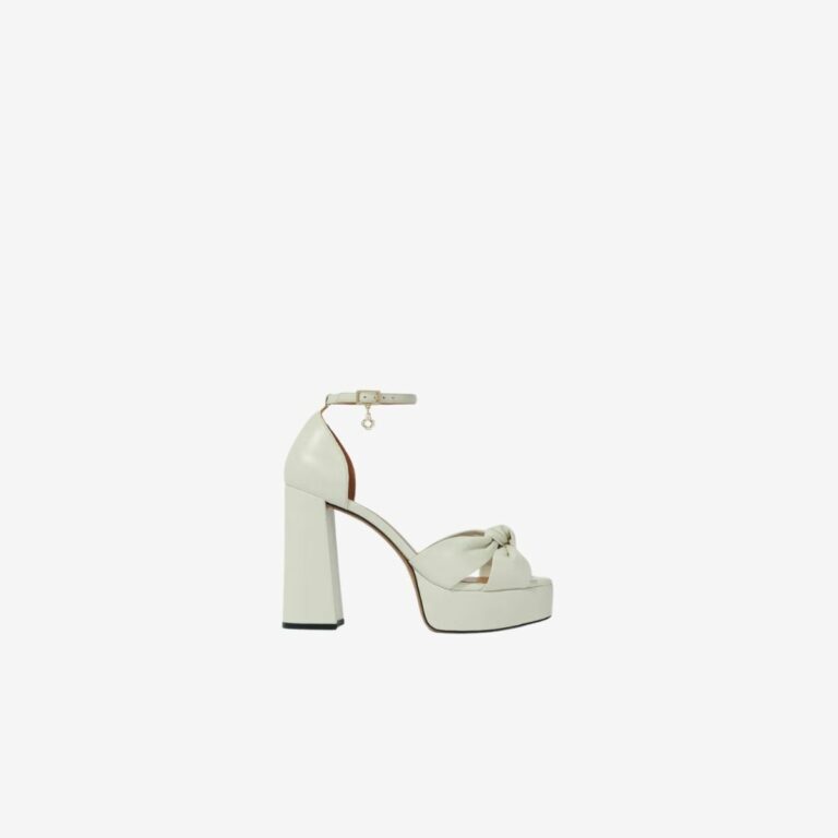 Giày sandal cao gót da đế trụ