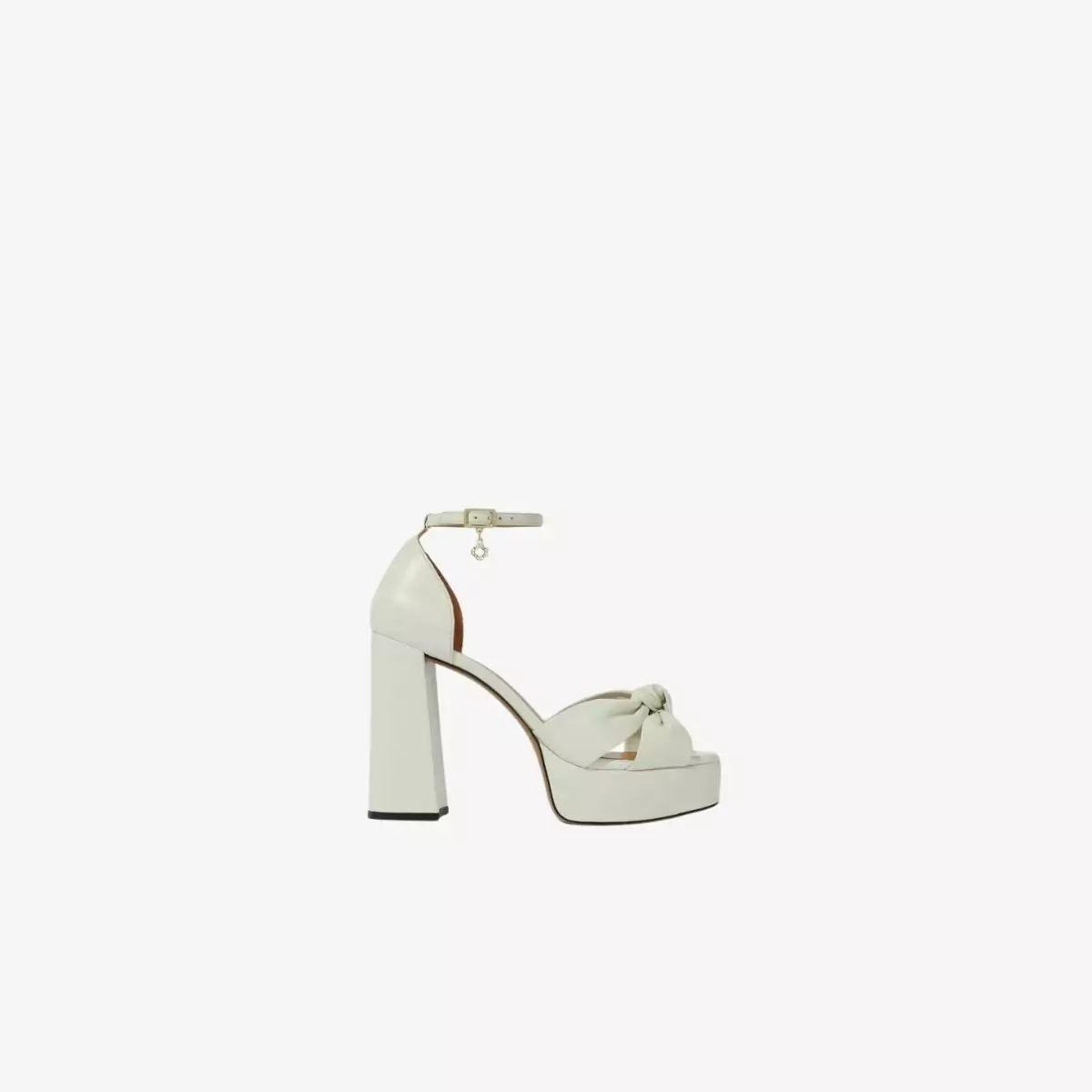 Giày sandal cao gót da đế trụ