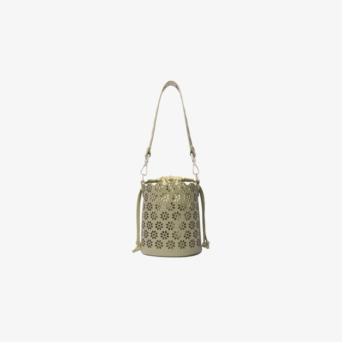 Túi bucket da lỗ họa tiết hoa