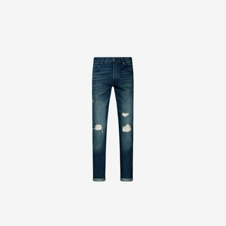 Quần jeans xanh đậm rách