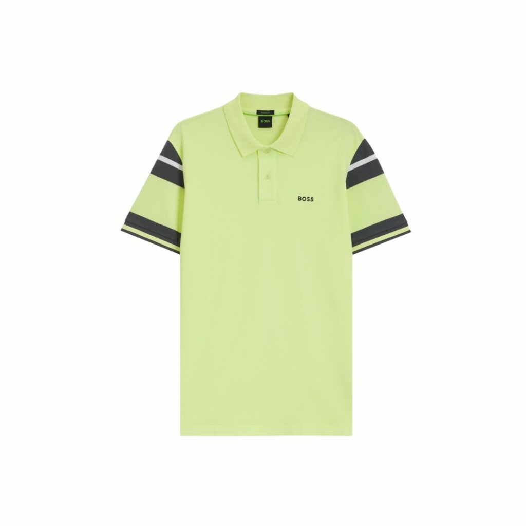 BOSS ZONE – Hiệu năng hoà trộn tinh thần thép 27 Áo polo cotton dáng ôm họa tiết kẻ sọc bản lớn