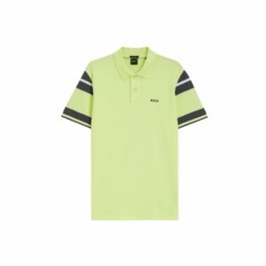 Áo polo cotton dáng ôm họa tiết kẻ sọc bản lớn