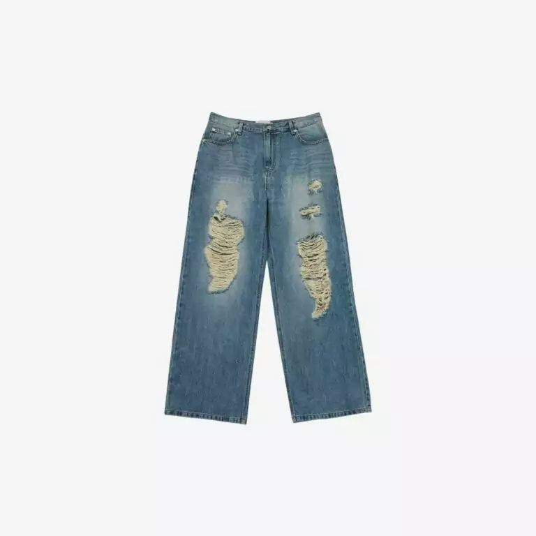Quần jeans ống rộng Damage Washing