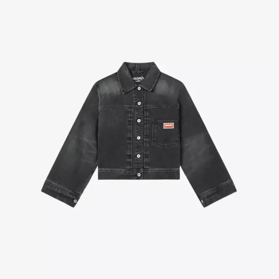 Áo khoác tay kimono thêu vải denim Kenzo x Futura 2000