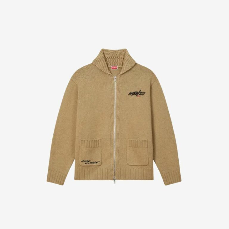 Áo cardigan len đan có khóa kéo bằng len Kenzo x Futura 2000