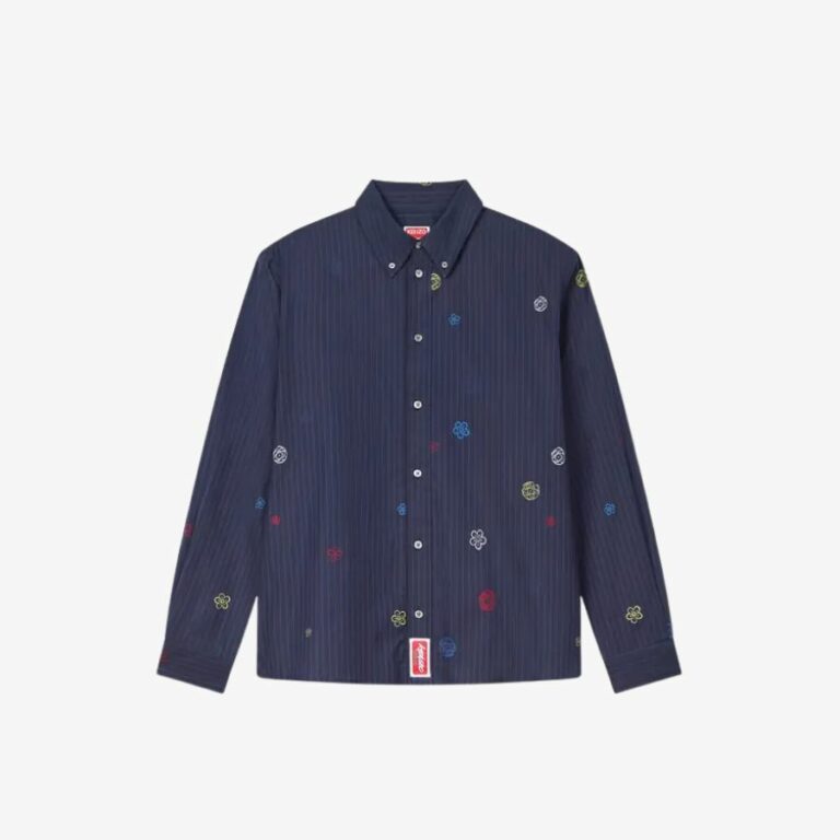 Áo sơ mi cotton poplin Kenzo x Futura 2000 thêu sticker
