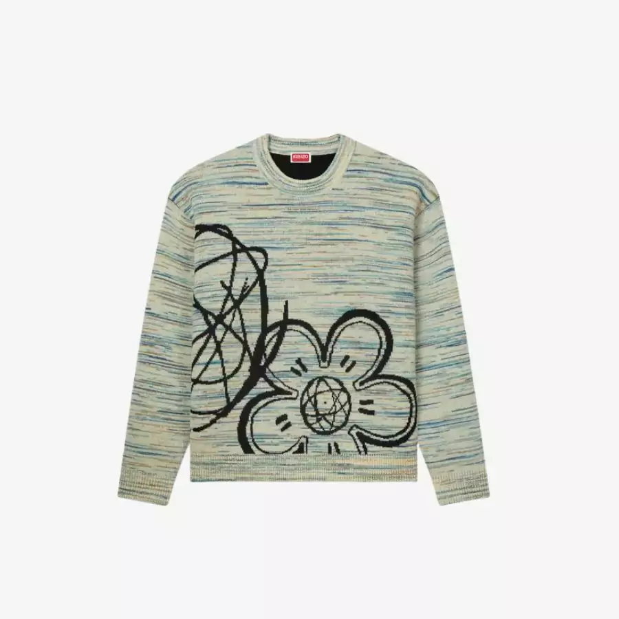 Áo len hai mặt bằng len Kenzo x Futura 2000