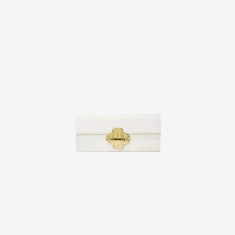 Túi clutch cỏ 3 lá logo Maje
