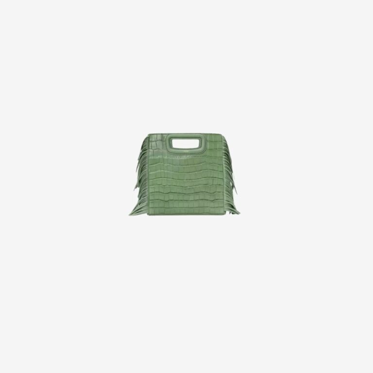 Túi M dập nổi da cá sấu light green