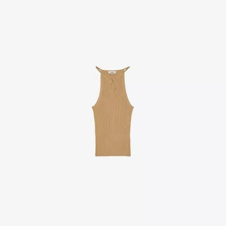 Tanktop beige đính đá