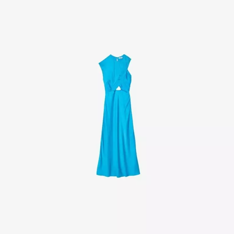 Đầm maxi satin blue