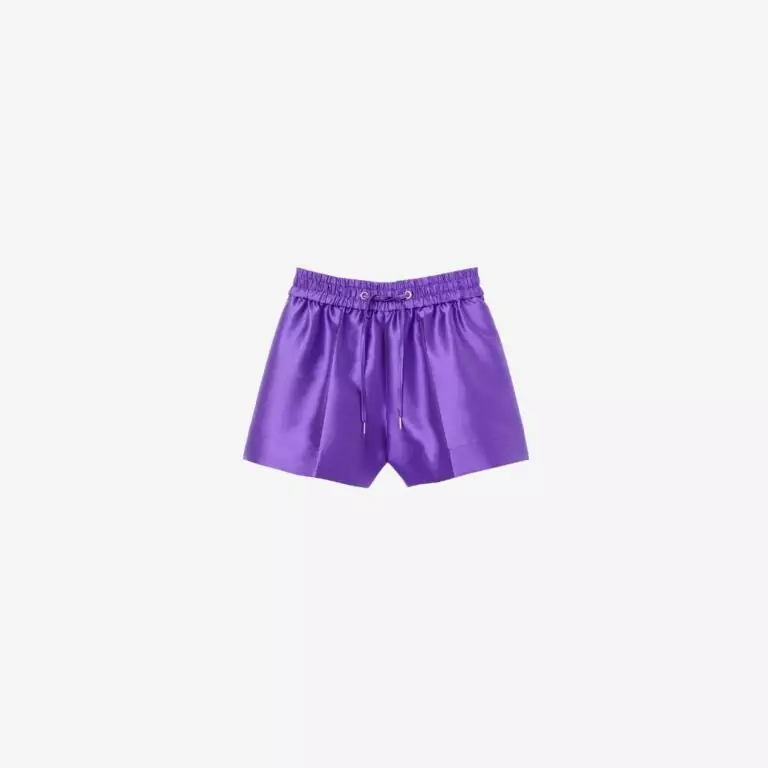 Quần shorts lụa tím