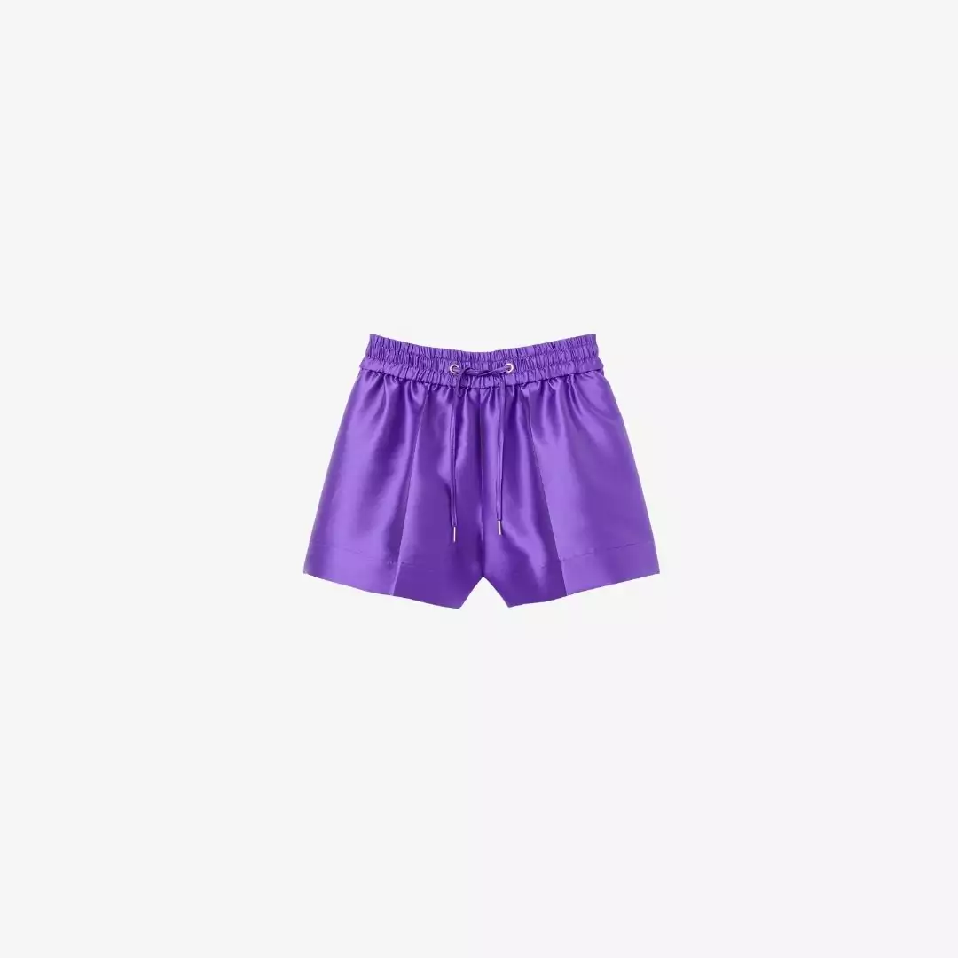 Quần short ống rộng satin