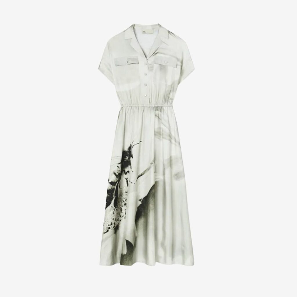 Váy Printed Silk Twill Shirtdress