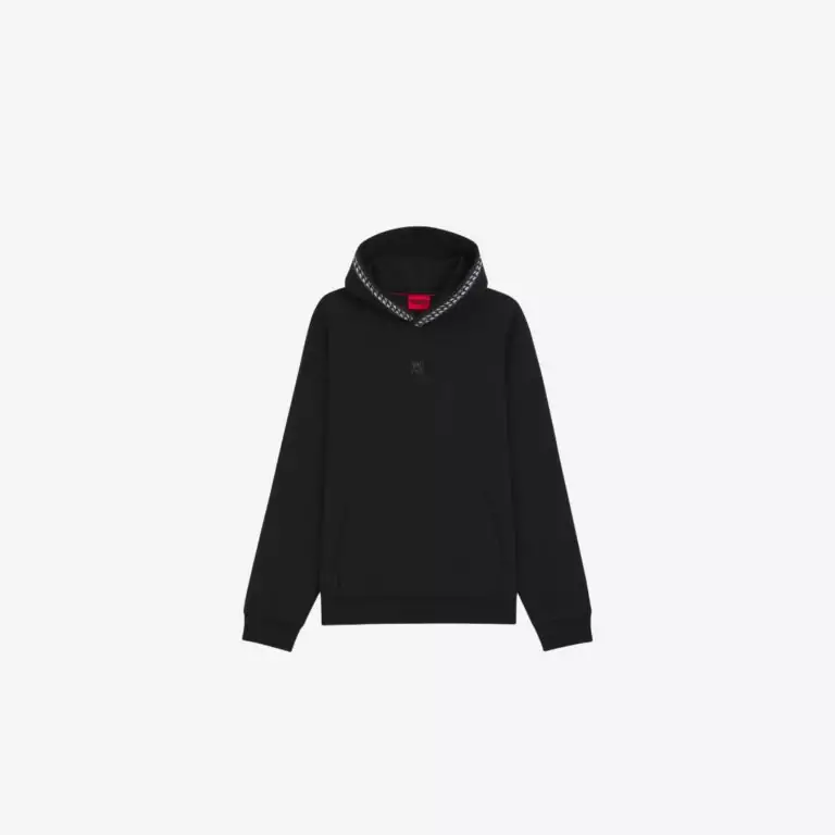 Áo hoodie cotton co giãn dáng rộng chi tiết dây xích