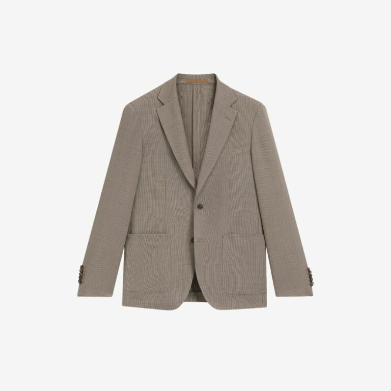 Blazer dáng slim-fit từ len virgin và lụa