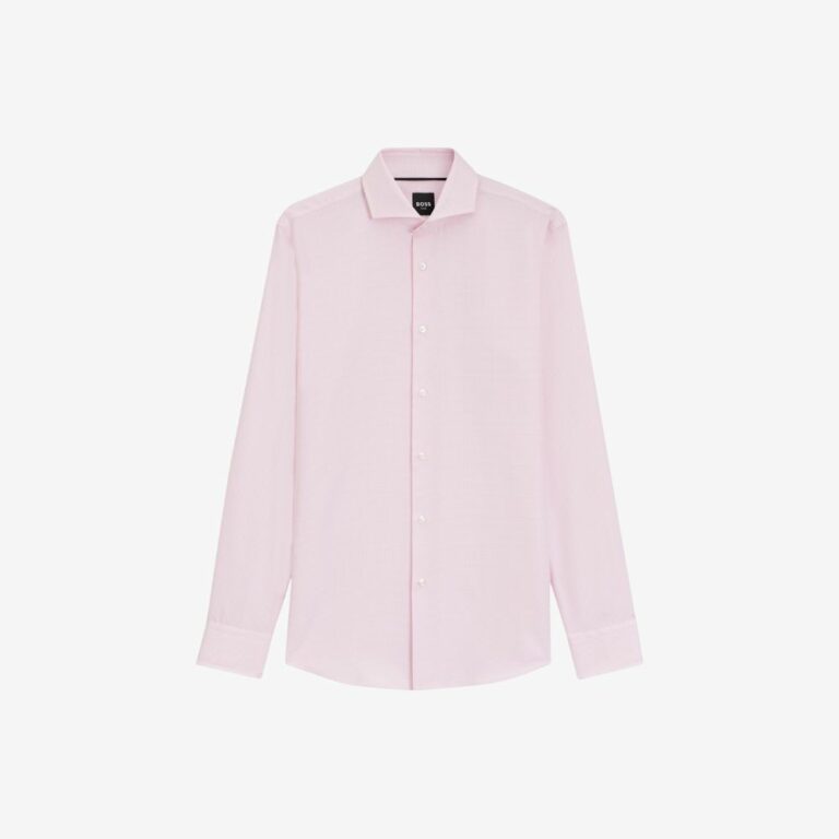 Áo sơ mi dáng slim-fit vải cotton twill họa tiết micro