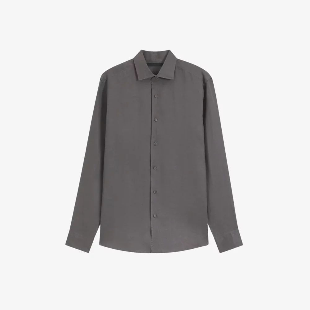Bộ sưu tập BOSS Thu Đông 2025: Tiến trên đường đời 7 Áo sơ mi linen dáng regular fit