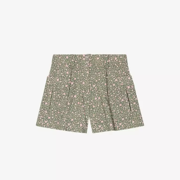 Quần short in họa tiết nụ hồng