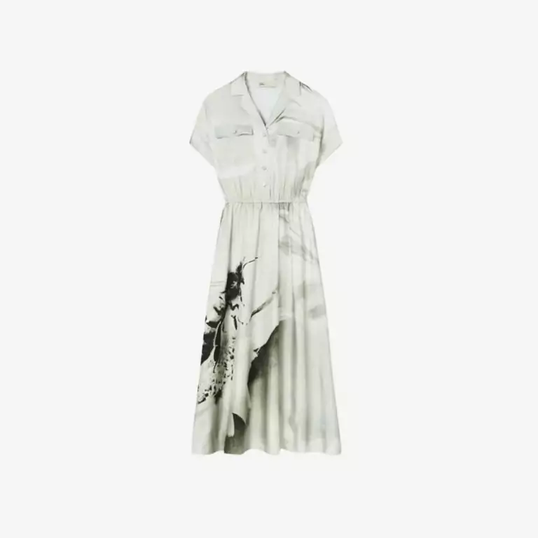 Váy Printed Silk Twill Shirtdress