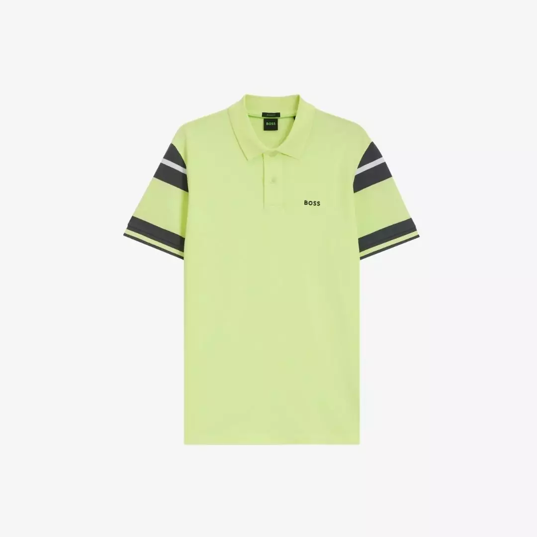Áo polo cotton dáng ôm họa tiết kẻ sọc bản lớn