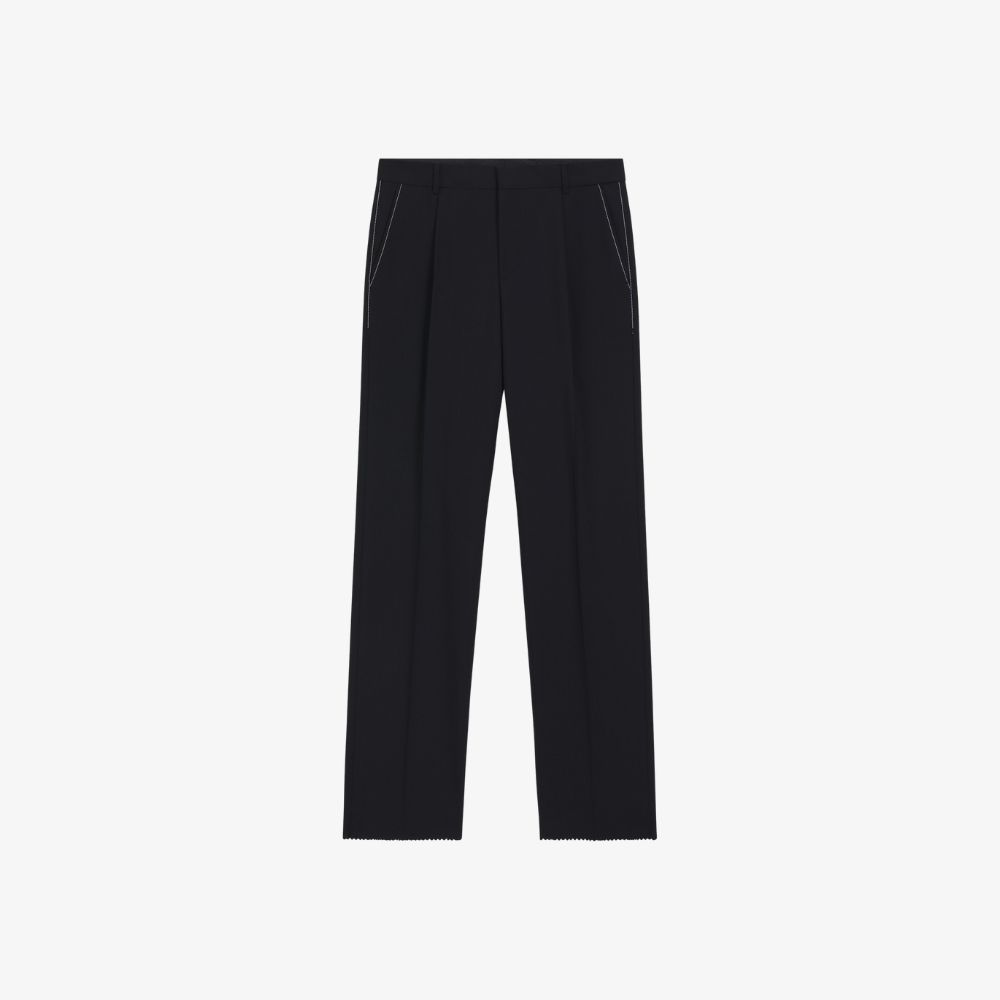 Quần dáng relaxed-fit từ len virgin melange