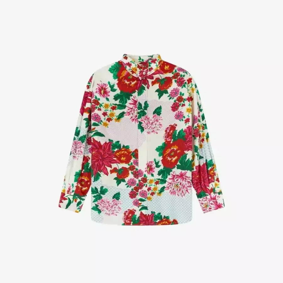 KENZO THU ĐÔNG 2025 10 Áo sơ mi cổ đứng họa tiết KENZO Archive Floral