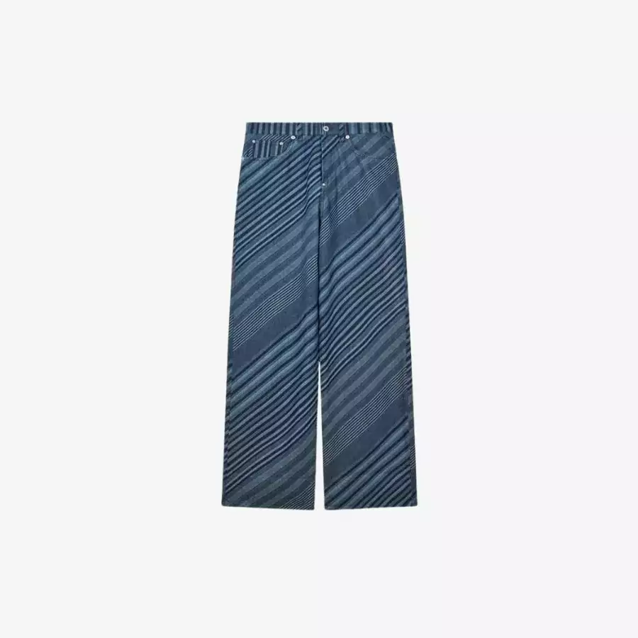 KENZO THU ĐÔNG 2025 30 Quần jeans ống rộng denim KENZO Diagonal Stripe