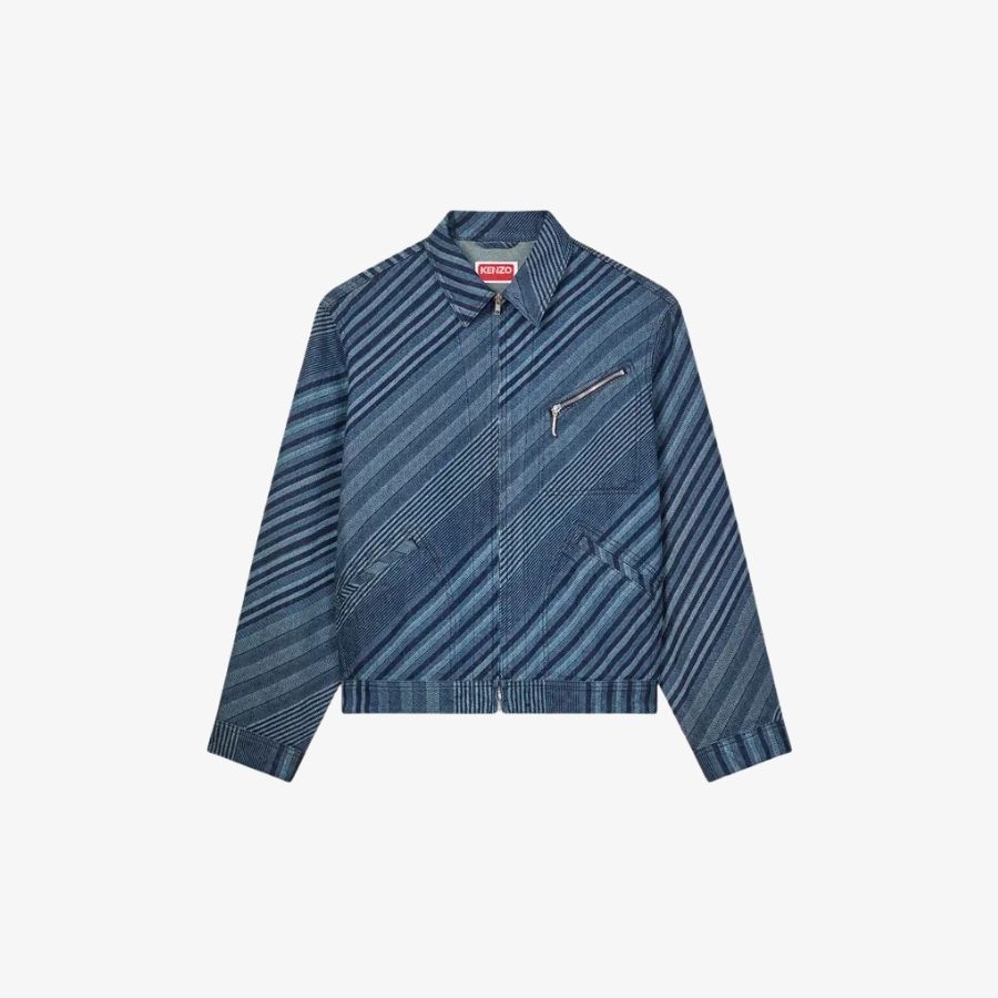KENZO THU ĐÔNG 2025 35 Áo khoác denim KENZO Diagonal Stripe