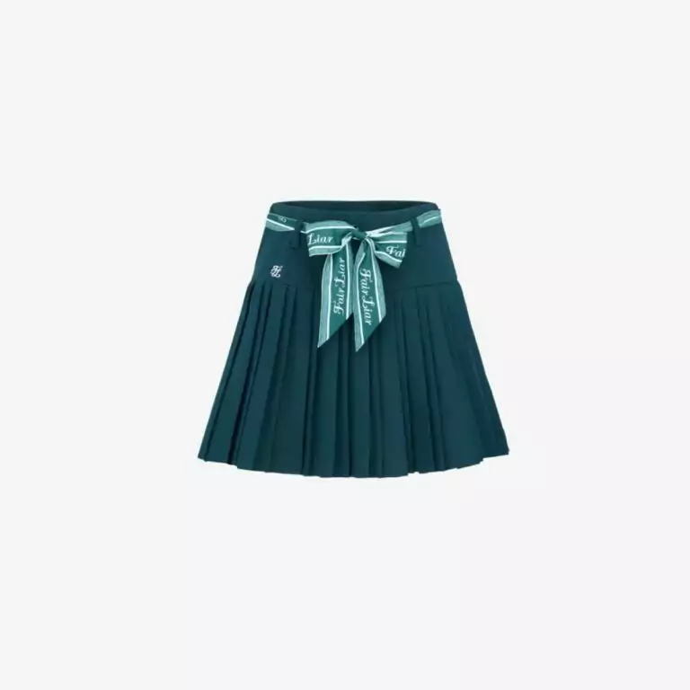 Chân váy xếp ly dây ruy băng