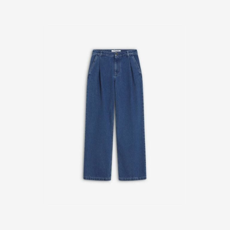 Quần jean denim xếp ly