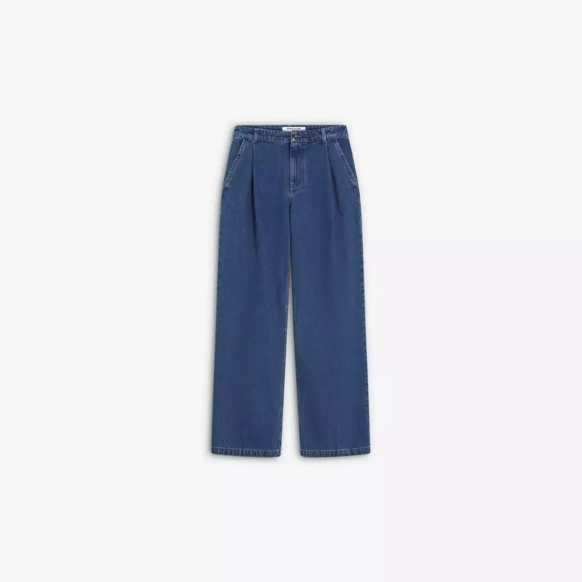 Quần jean denim xếp ly