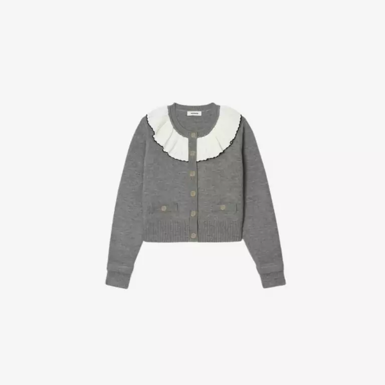 Áo khoác cardigan cổ tương phản