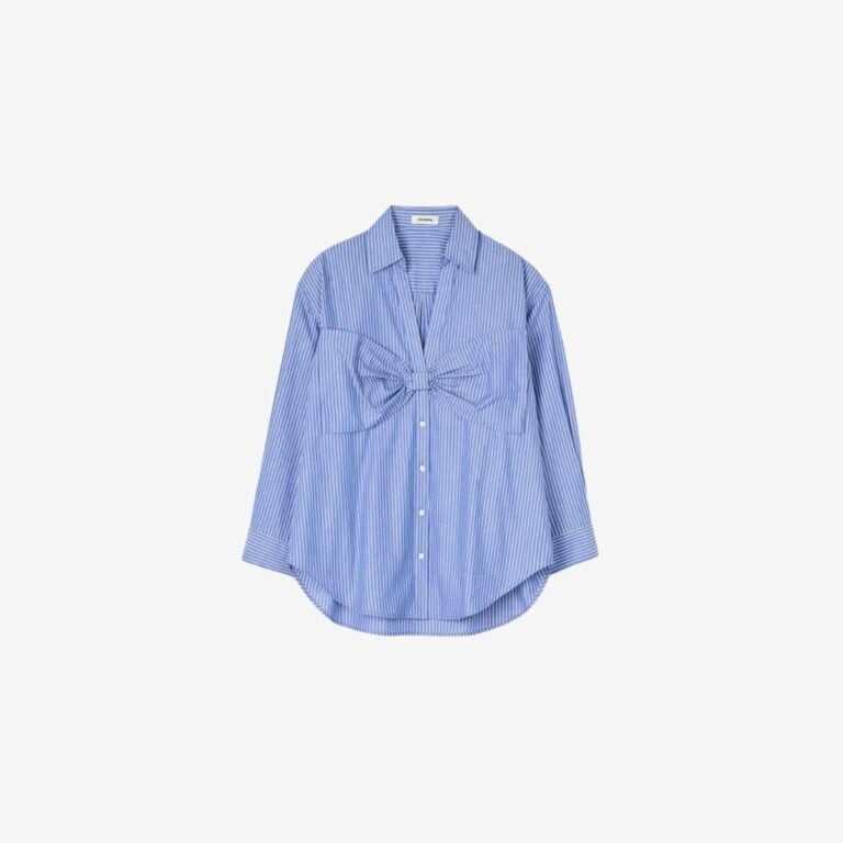 Áo sơ mi oversize nơ bản lớn
