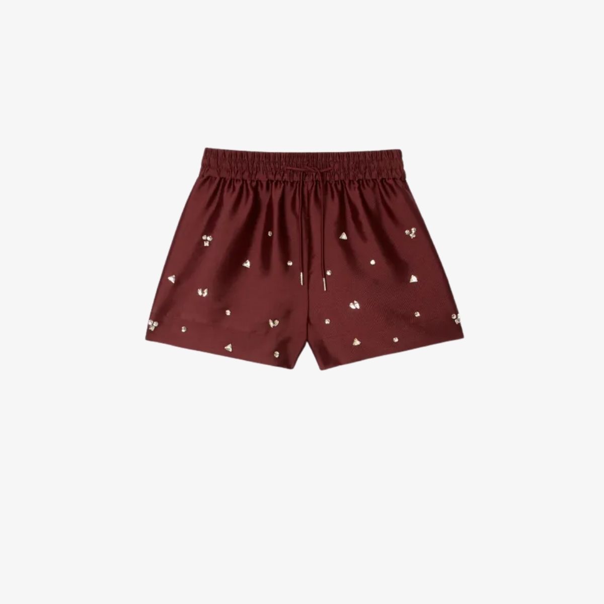Quần short ống rộng đính đá