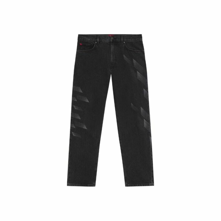 Quần jeans dáng suông HUGO x RB họa tiết khắc laser