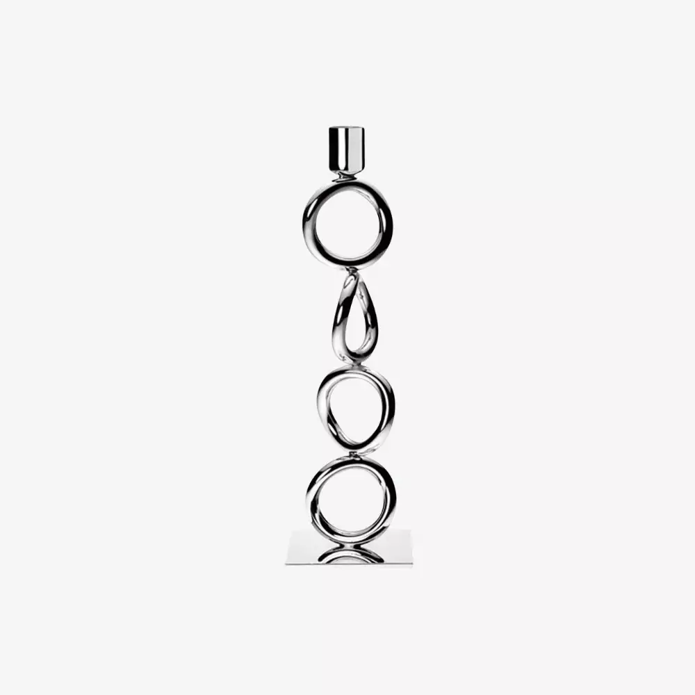 Chân đế cắm nến mạ bạc Vertigo