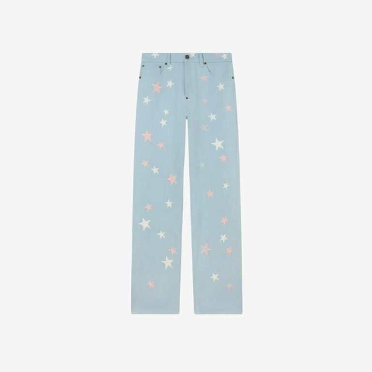 Quần cạp thấp denim Nhật thêu họa tiết Stars