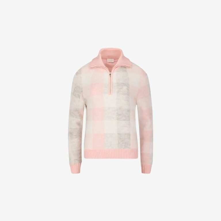 Áo len dệt kim Collar Check Windproof