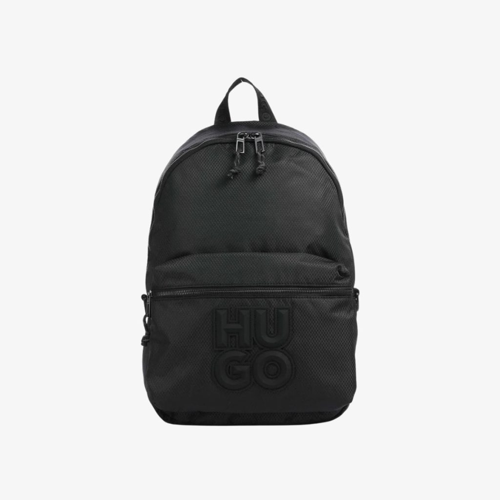 Ba lô logo xếp chồng vải họa tiết micro