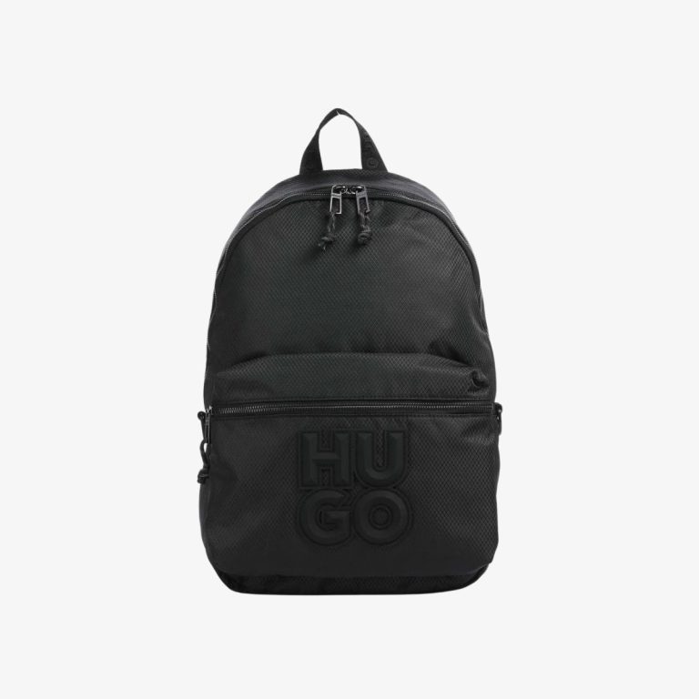 Ba lô logo xếp chồng vải họa tiết micro