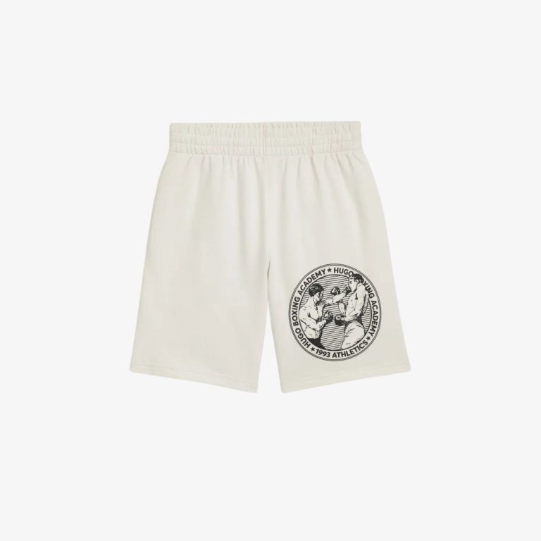 Quần shorts cotton terry in hình boxing