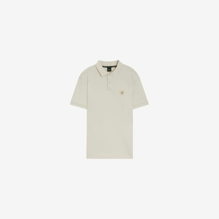 Áo polo cotton họa tiết Double B monogram