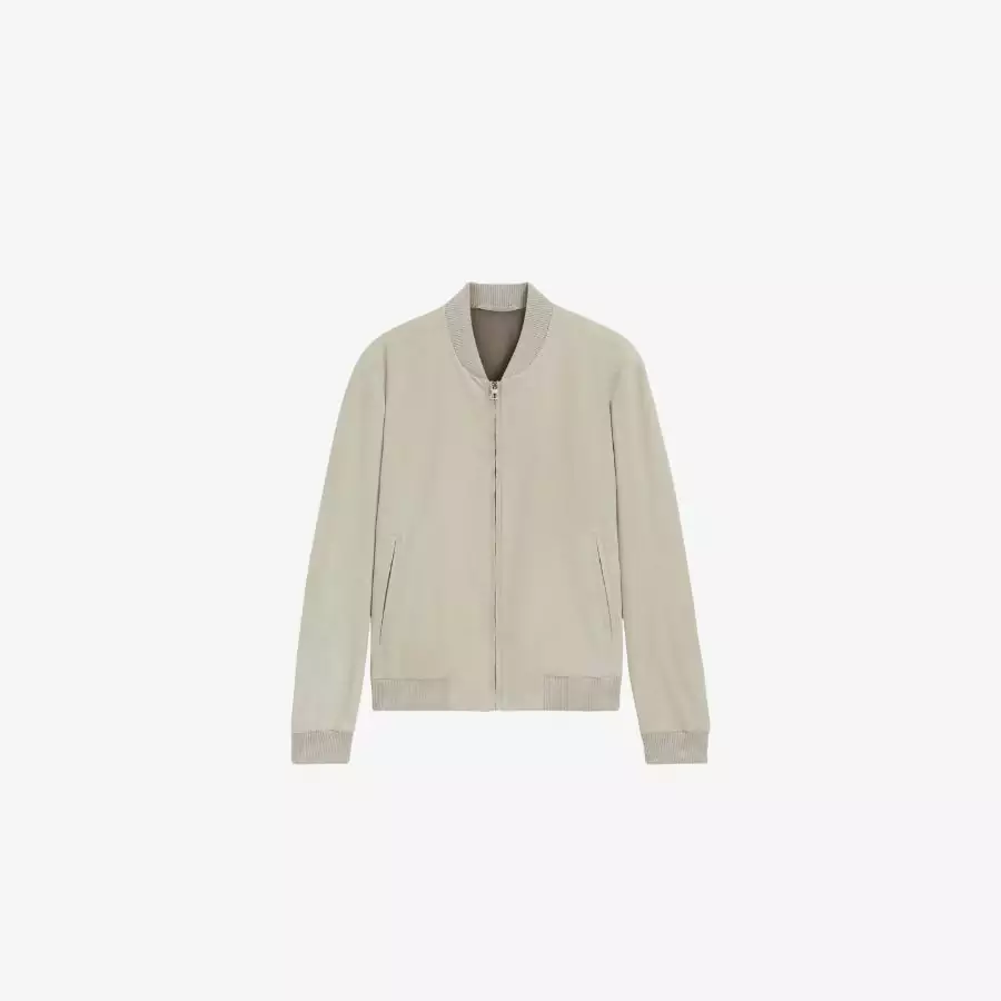 BECKHAM x BOSS Thu/Đông 2025: Khí chất di sản bừng sống lại 15 Áo khoác bomber da lộn BECKHAM x BOSS