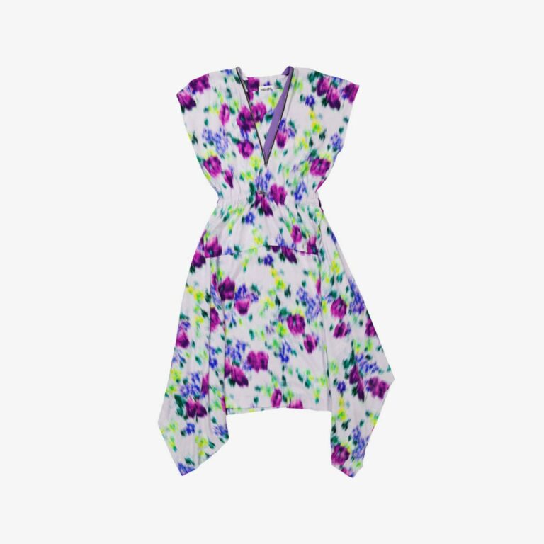 Đầm dài hoa hiệu ứng satin