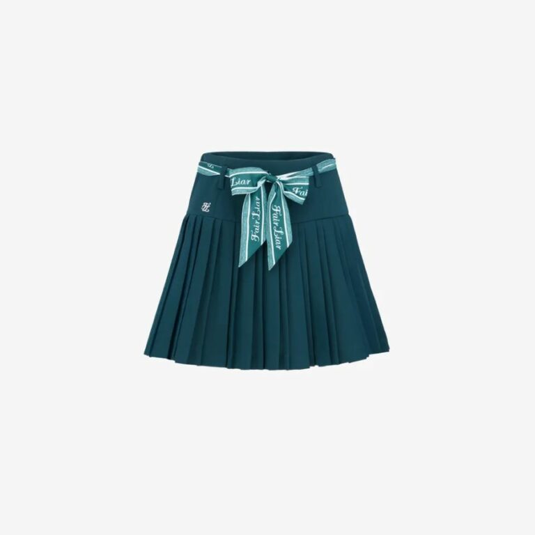 Chân váy xếp ly kèm đai dây ruy băng