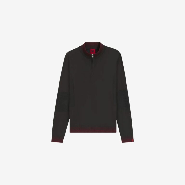 Áo len cao cổ kéo khóa HUGO x RB với sọc tương phản